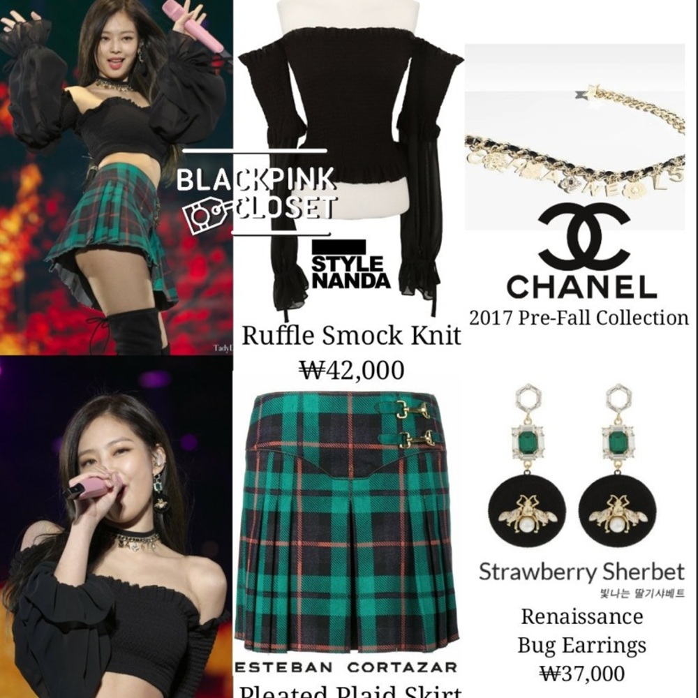 Stylenanda Black Off The Shoulder Top Puffy Sleeves ~seen on jennie and irene~